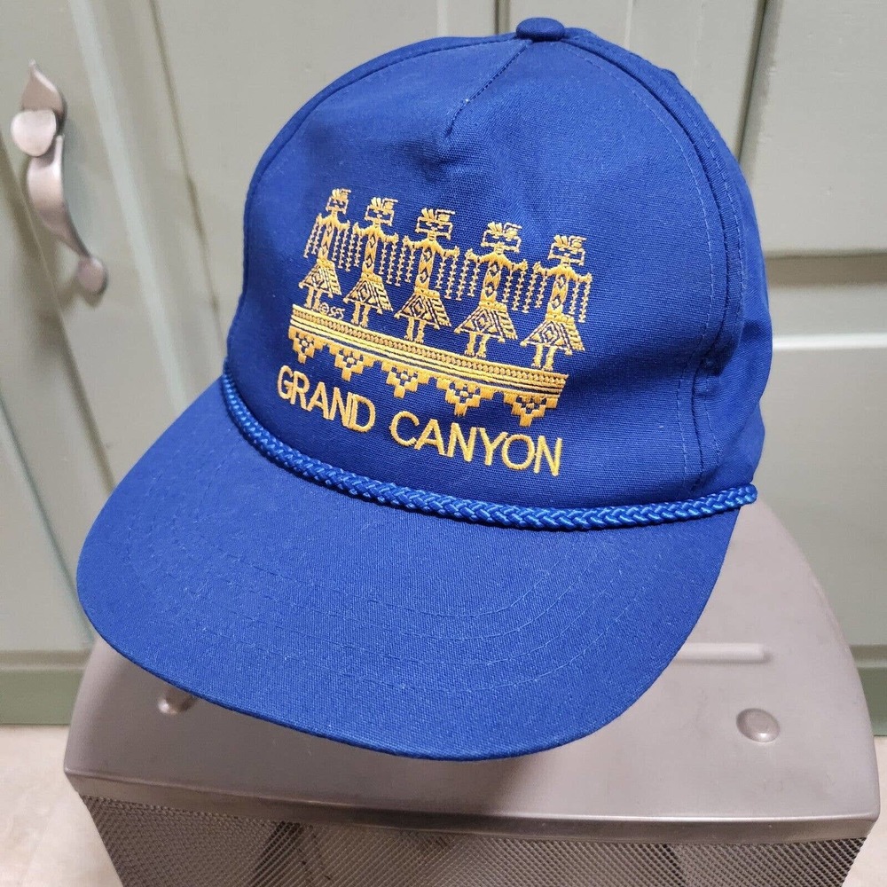 VTG Grand Canyon Blue American Indian Tribal Blue Rope Snapback Hat Cap OSFA